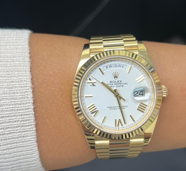 Rolex Day-date 40 228238 Day-date 40mm 18k Yellow Gold President White Roman Dial
