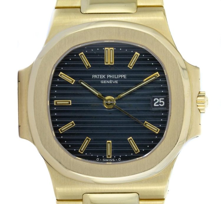Patek Philippe Nautilus 18ct Yellowgold Blue Dial Ref 3800 001