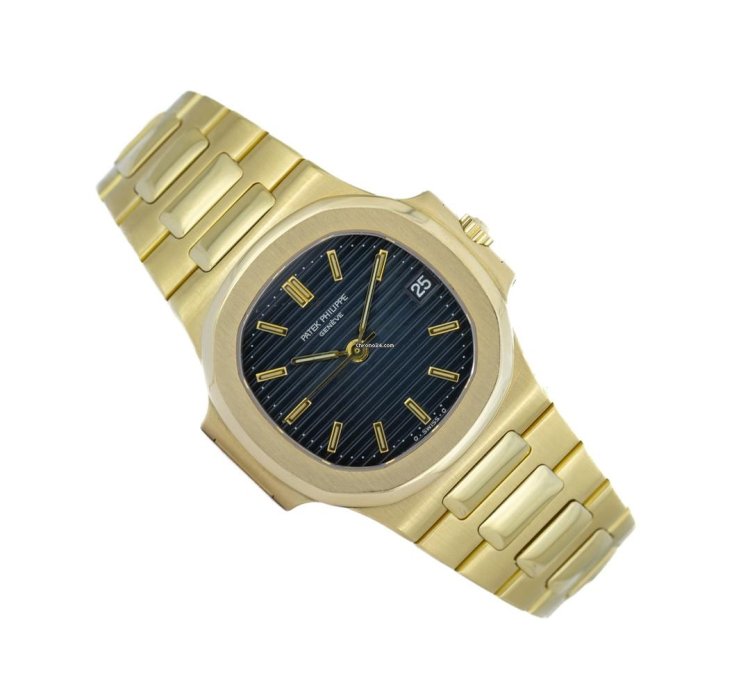 Patek Philippe Nautilus 18ct Yellowgold Blue Dial Ref 3800 001