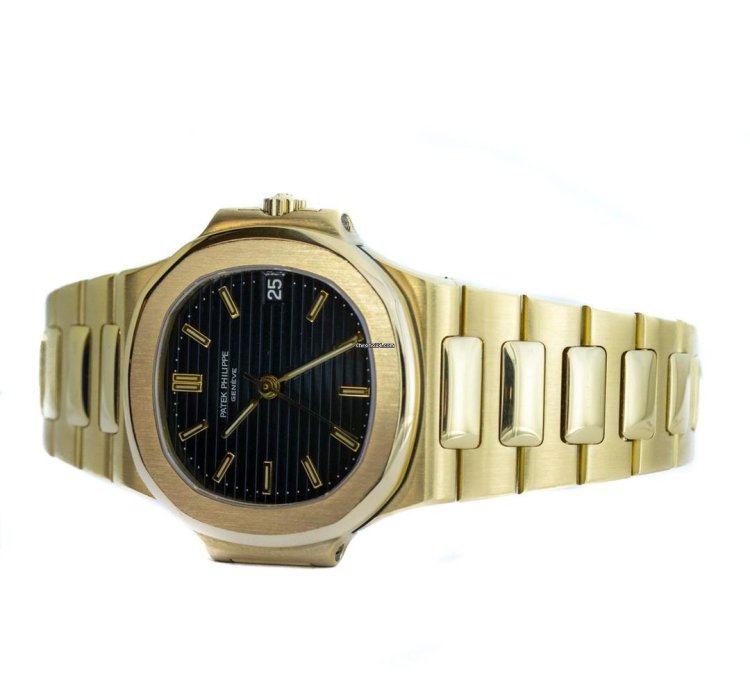 Patek Philippe Nautilus 18ct Yellowgold Blue Dial Ref 3800 001