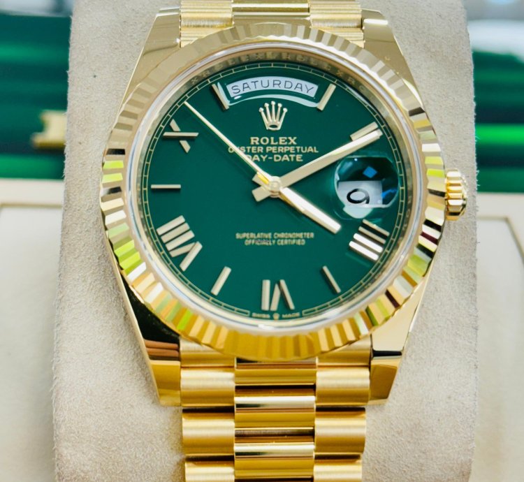 Rolex Day-date 40 228238 New Factory Green Dial Yellow Gold Box And Papers Unworn 2024