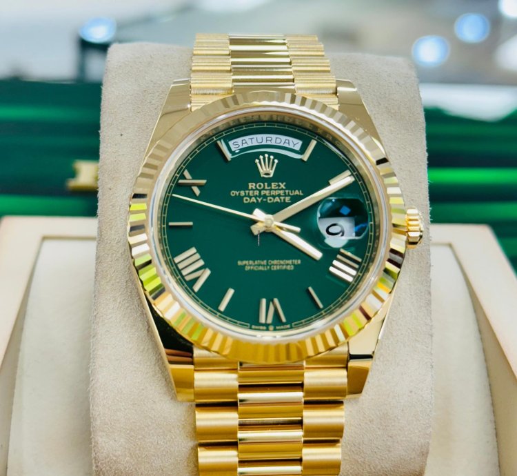 Rolex Day-date 40 228238 New Factory Green Dial Yellow Gold Box And Papers Unworn 2024