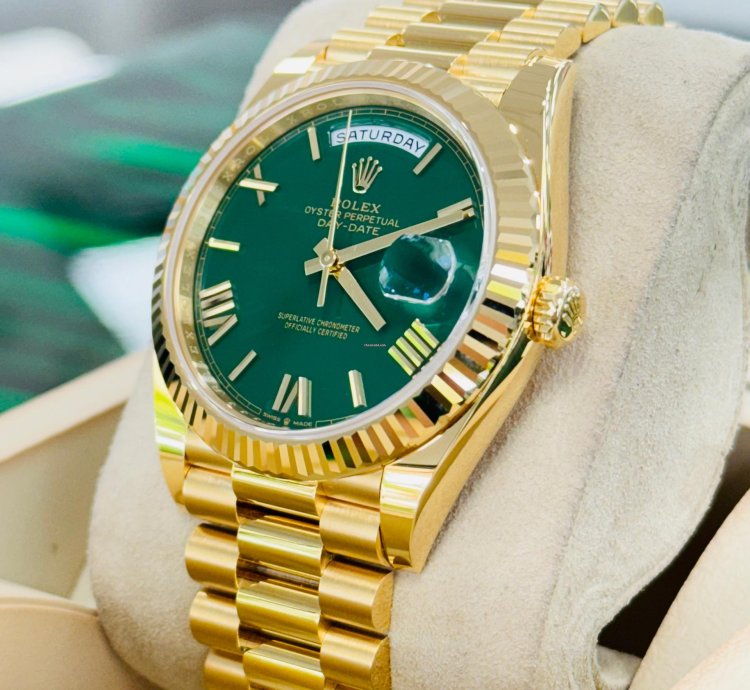 Rolex Day-date 40 228238 New Factory Green Dial Yellow Gold Box And Papers Unworn 2024