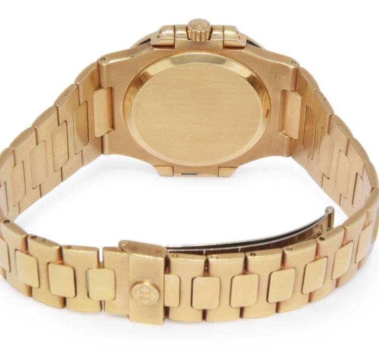 Patek Philippe Nautilus 18k Yellow Gold Blue Dial Mens 37 5mm Watch 3800 001