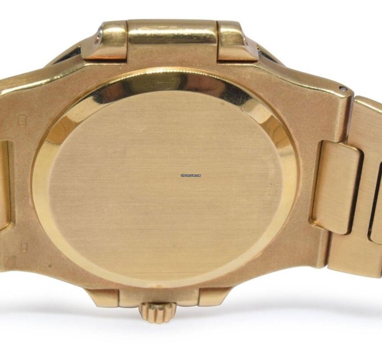 Patek Philippe Nautilus 18k Yellow Gold Blue Dial Mens 37 5mm Watch 3800 001