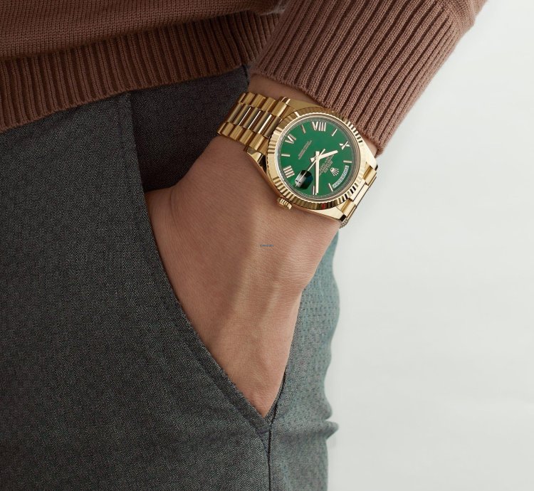 Rolex Day-date 40 228238 Yellow Gold Green Roman Numerals Dial 2023