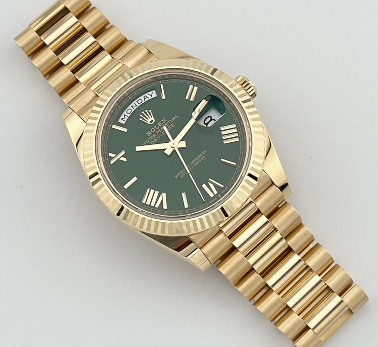 Rolex Day-date 40 228238 Yellow Gold Green Roman Numerals Dial 2023