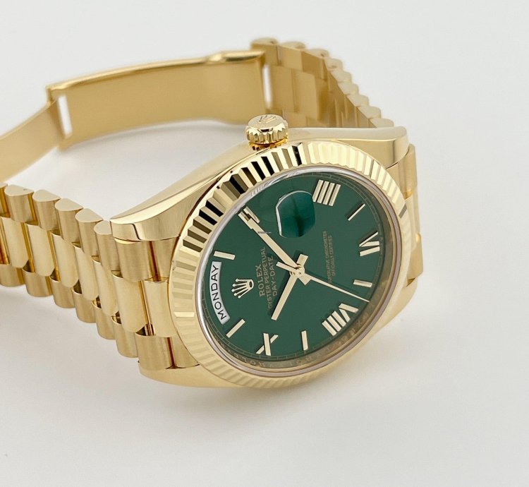 Rolex Day-date 40 228238 Yellow Gold Green Roman Numerals Dial 2023