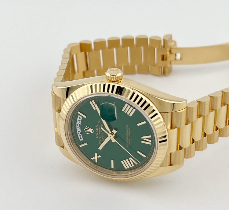 Rolex Day-date 40 228238 Yellow Gold Green Roman Numerals Dial 2023