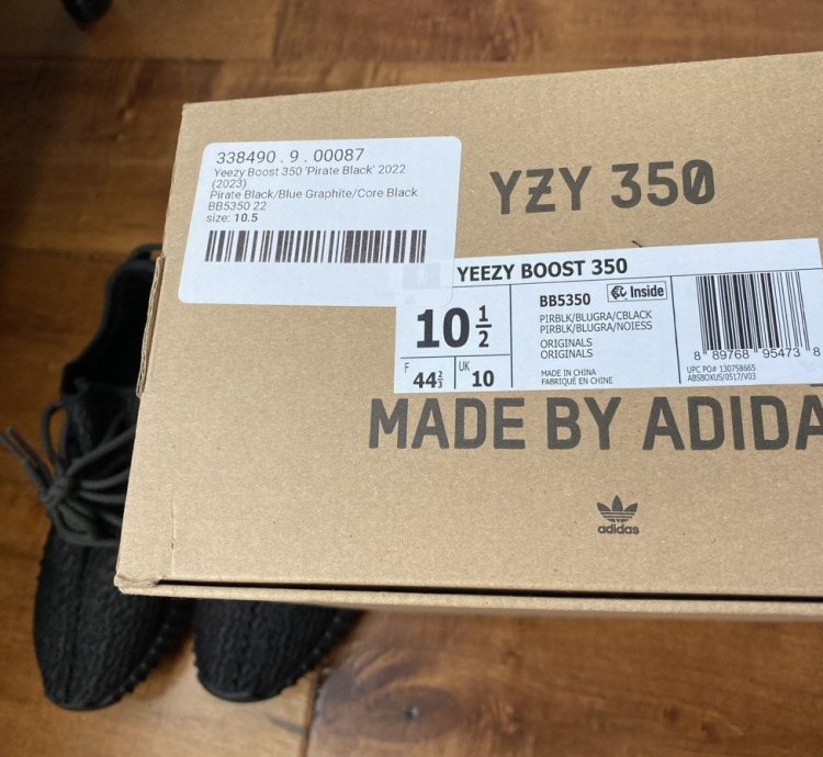 Size 10 5 Adidas Yeezy Boost 350 Pirate Black 2023 Bb5350