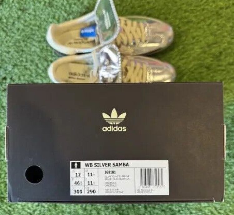 Size 12 - Wales Bonner Adidas Samba Silver Metallic