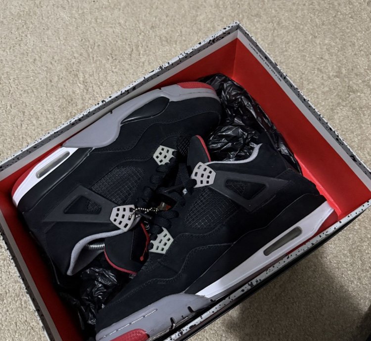 2012 Black Cement Bred 4s Size 8