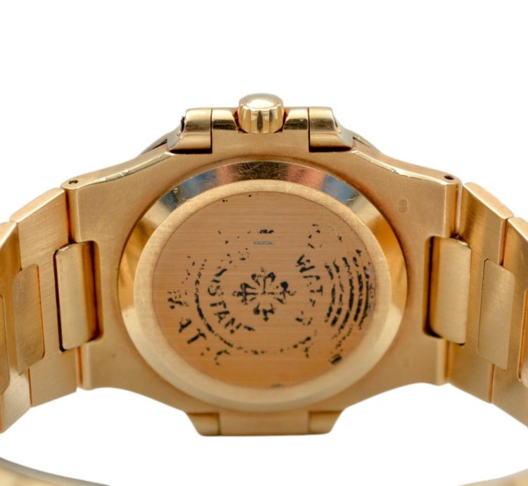 Patek Philippe Nautilus 37 5mm Yellow Gold Diamond Paved Vintage 1983 Ref 3800 5