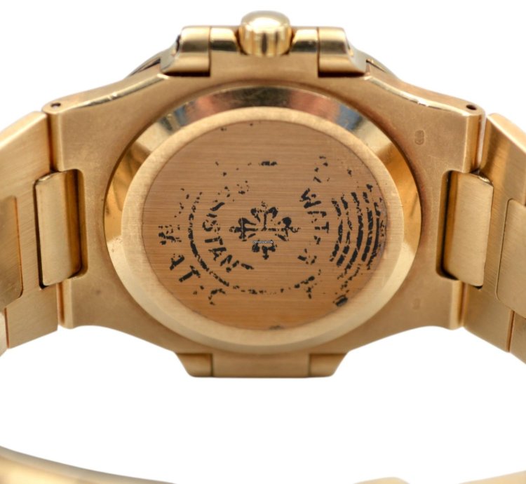Patek Philippe Nautilus 37 5mm Yellow Gold Diamond Paved Vintage 1983 Ref 3800 5