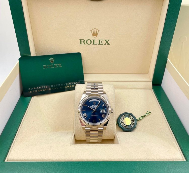 Rolex Day-date 40 228239 40mm White Gold Blue Roman Dial Unworn 2023