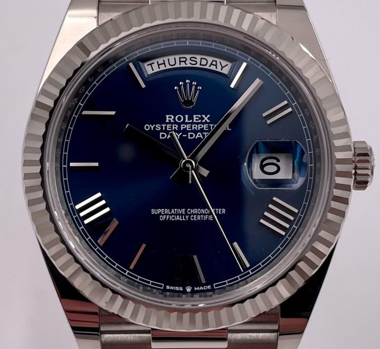 Rolex Day-date 40 228239 40mm White Gold Blue Roman Dial Unworn 2023