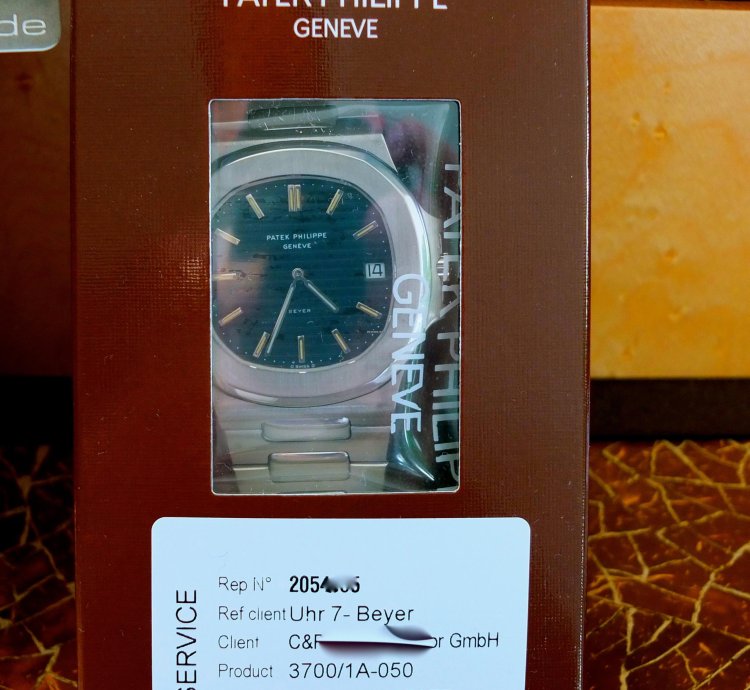 Patek Philippe Nautilus 3700 1 Jumbo Nautilus Beyer Korkbox 1977 Geneve Double Sealed-neuer Service