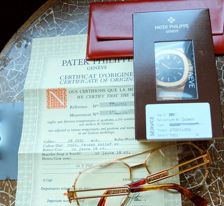 Patek Philippe Nautilus 3700 1 Nautilus Belin 18k Gelbgold Erstbesitz Full Set Double Geneve Sealed