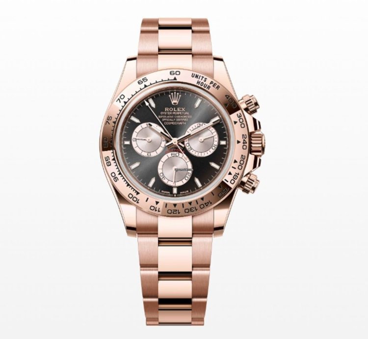 Rolex Daytona Complete Set Daytona 126505 Chronograph Black Index Dial Rose Gold Oyster Bracelet