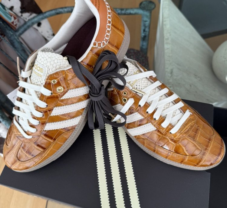 Wales Bonner Adidas Brown Croc Embossed Sambas