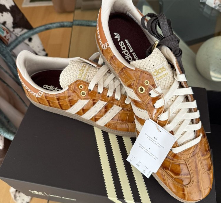 Wales Bonner Adidas Brown Croc Embossed Sambas