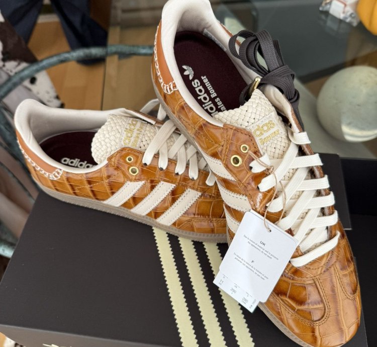 Wales Bonner Adidas Brown Croc Embossed Sambas