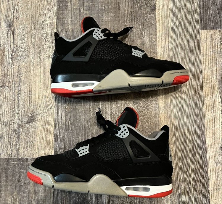 2019 Air Jordan 4 Retro Black Cement Red Sz 10 5