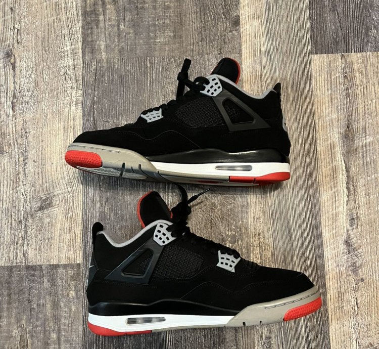 2019 Air Jordan 4 Retro Black Cement Red Sz 10 5
