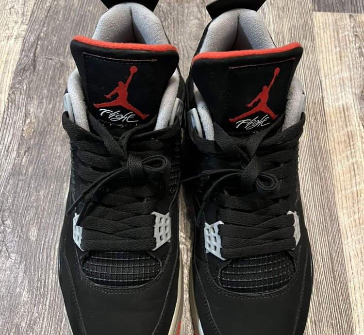 2019 Air Jordan 4 Retro Black Cement Red Sz 10 5