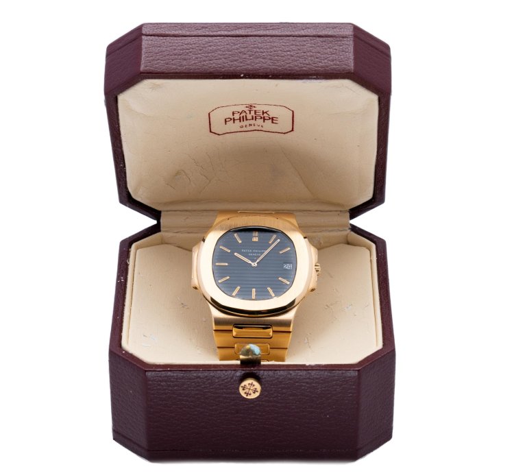 Patek Philippe Nautilus 3700 11j 18kt Gold Jumbo Blue Automatic