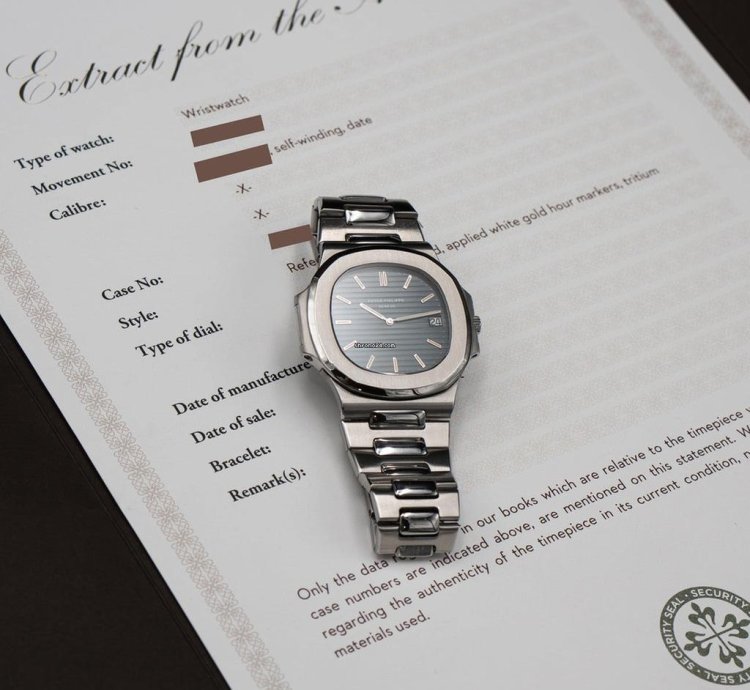 Patek Philippe Nautilus 3700 1a Blue Dial Steel Mens Watch With Archives