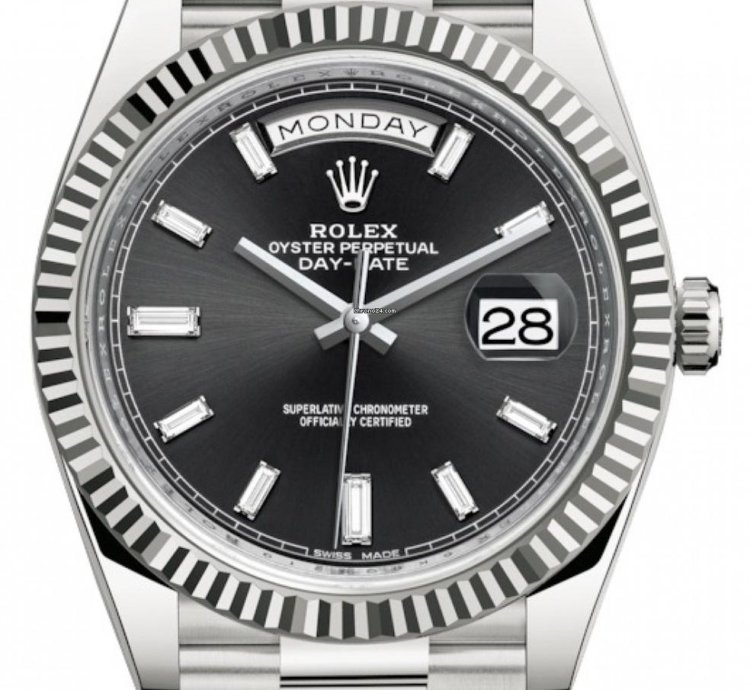 Rolex Day-date 40 228239 White Gold Black Diamond Dial
