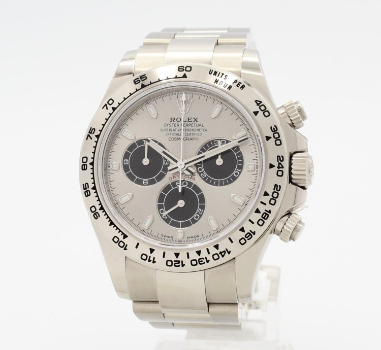 Rolex Daytona Cosmograph Automatic 18k White Gold Silver Dial Ref 116509