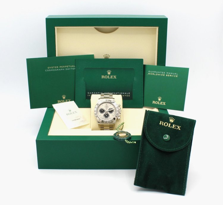 Rolex Daytona Cosmograph Automatic 18k White Gold Silver Dial Ref 116509