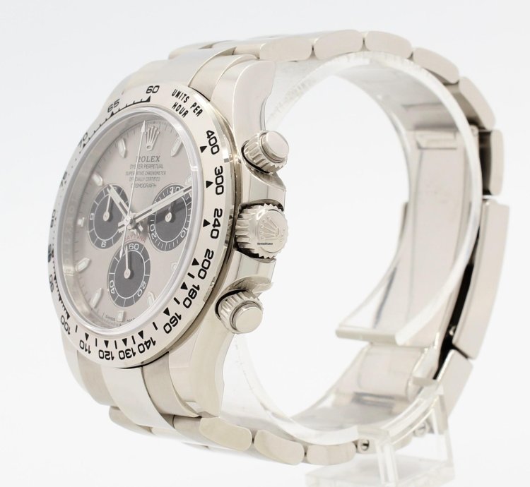 Rolex Daytona Cosmograph Automatic 18k White Gold Silver Dial Ref 116509