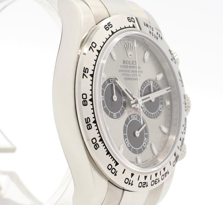 Rolex Daytona Cosmograph Automatic 18k White Gold Silver Dial Ref 116509
