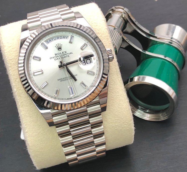 Rolex Day-date 40 228239a Silver Diamond Dial White Gold President