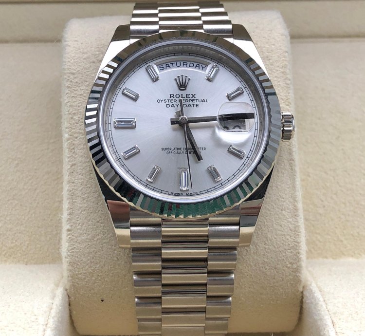 Rolex Day-date 40 228239a Silver Diamond Dial White Gold President