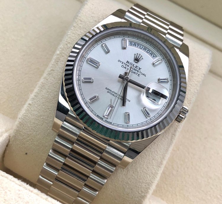 Rolex Day-date 40 228239a Silver Diamond Dial White Gold President