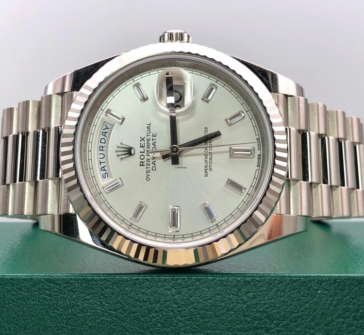 Rolex Day-date 40 228239a Silver Diamond Dial White Gold President