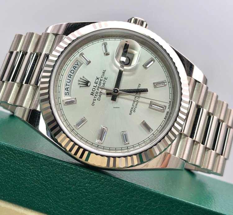 Rolex Day-date 40 228239a Silver Diamond Dial White Gold President