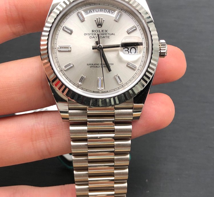 Rolex Day-date 40 228239a Silver Diamond Dial White Gold President