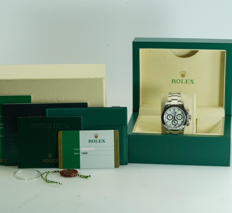 Rolex Daytona Cosmograph Chronograph 116520 Aph White Dial 40mm 11 2015 Nos With Films 3971