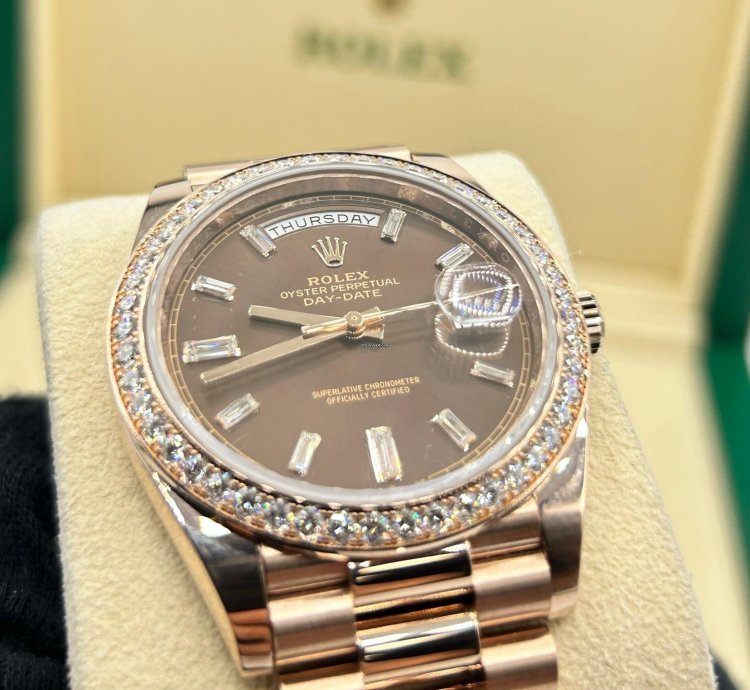 Rolex Day-date 40 228345rbr Chocolate Baguette Unworn