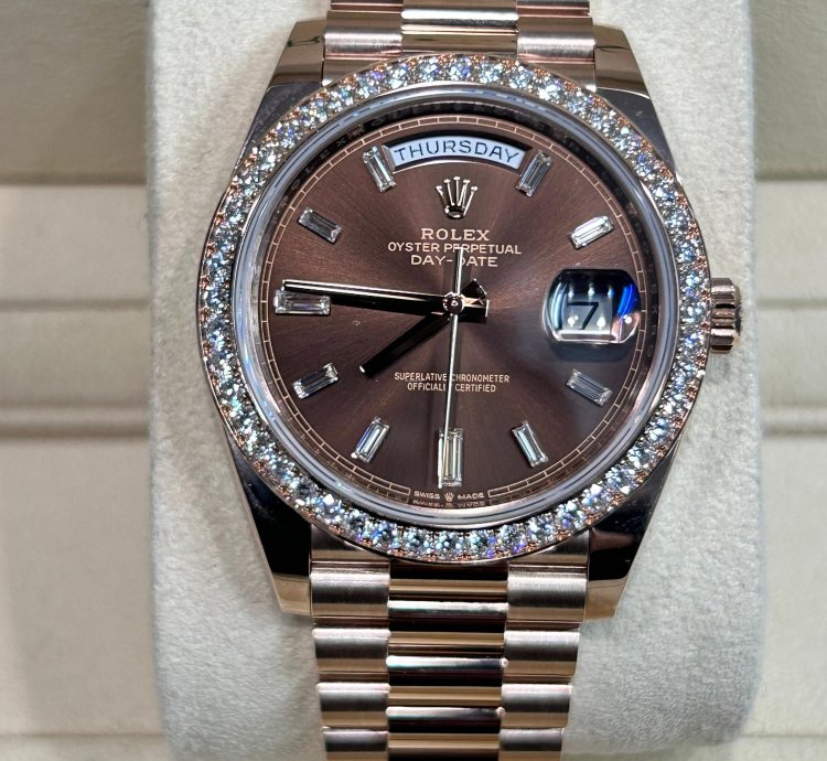 Rolex Day-date 40 228345rbr Chocolate Baguette Unworn