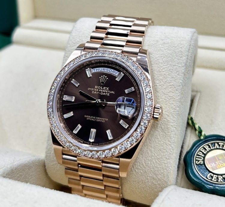 Rolex Day-date 40 228345rbr Chocolate Baguette Unworn