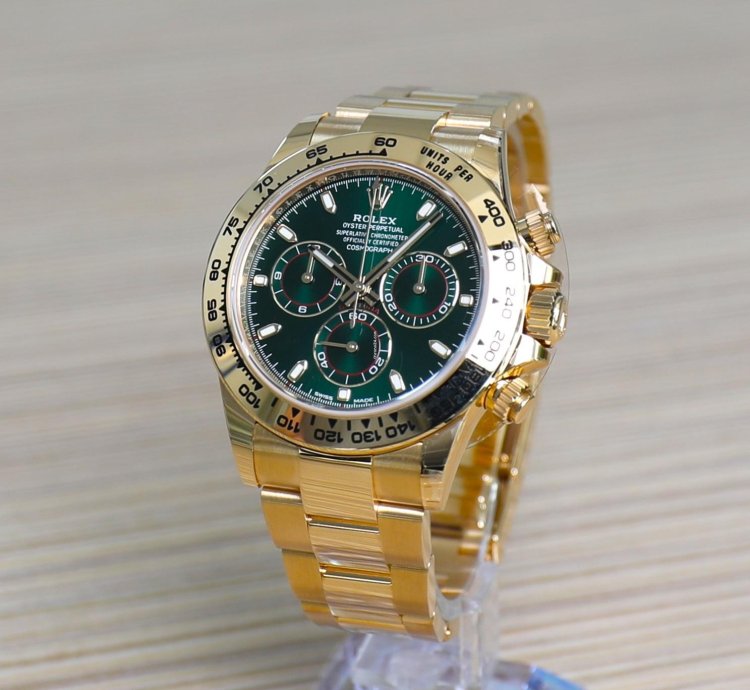 Rolex Daytona Cosmograph Daytona - Anniversary - John Mayer 18k Yellow Gold - Green Dial - New - Full Se