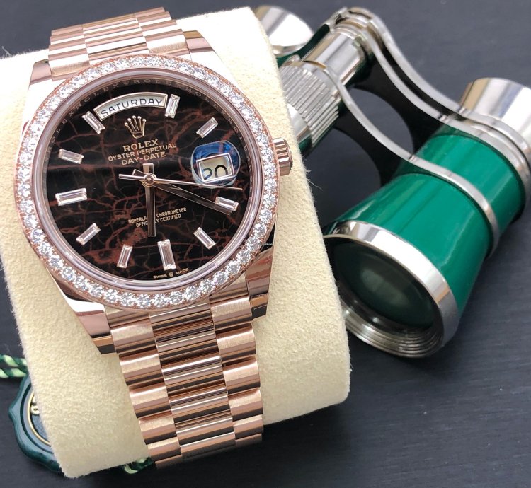 Rolex Day-date 40 228345rbr Everose Gold President Eisenkiesel Diamond Dial Bezel