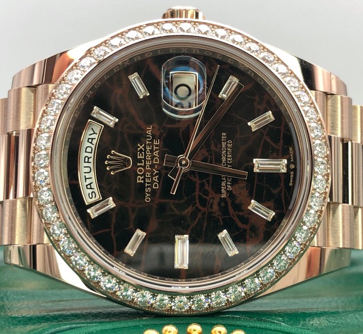 Rolex Day-date 40 228345rbr Everose Gold President Eisenkiesel Diamond Dial Bezel