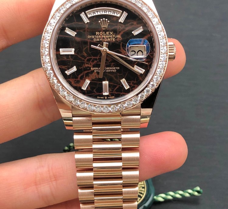 Rolex Day-date 40 228345rbr Everose Gold President Eisenkiesel Diamond Dial Bezel